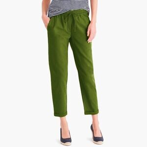 J. Crew linen‎ blend drawstring pants Sz 6 utility green